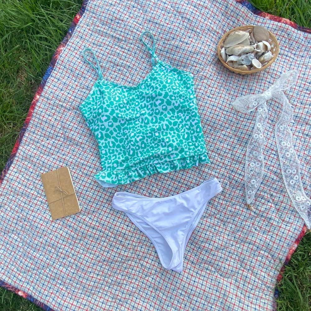 Mint Leopard Tankini Top – Size Small – NWT – $18 